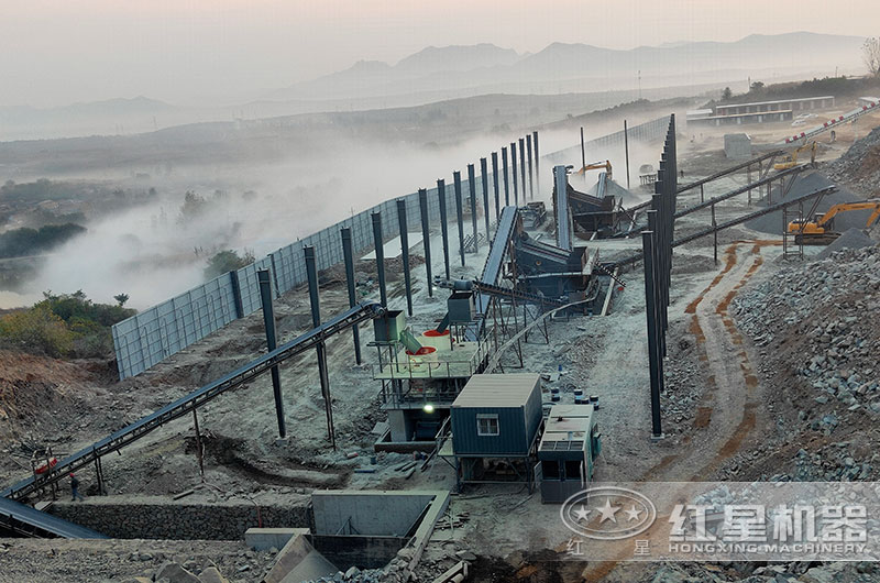 河北一時(shí)產(chǎn)200噸碎石加工生產(chǎn)客戶現(xiàn)場