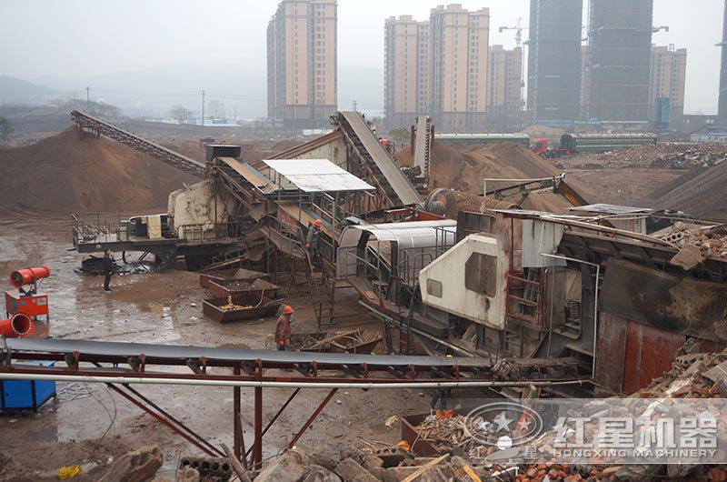 湖南建筑垃圾處理廠作業(yè)現(xiàn)場