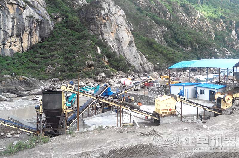 時產(chǎn)200噸石頭碎沙生產(chǎn)現(xiàn)場圖